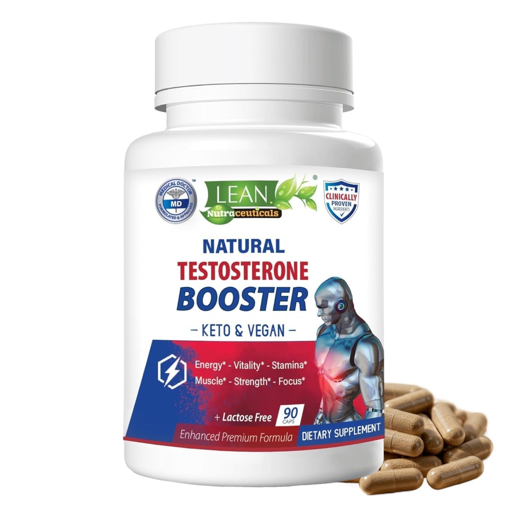 LEAN Nutra Testosteroni Booster miehille ...Luonnollinen vegaaninen lisäosa Tongkat Ali, DHEA, Maca Root, Tribulus, Kiimainen Goat Weed, Sinkki, Boron, D-Aspartic Acid ...