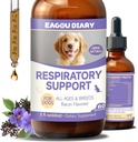 EagouDiary Dog Cough Treatment,Liquid Kennel Cough Treatment with Lysine, Mullein, Vitamiineja,Luonnollinen täydennys koiran hengitys, aivastus, kuiva, märkä & Barky Relief (60mL/2 Fl Oz)