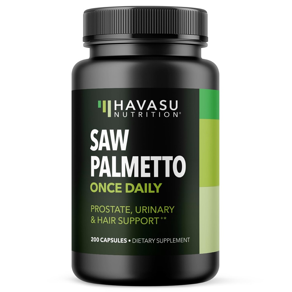 Såg Palmetto för Män Prostata Hälsotillskott för att främja urinvägsfunktion - 500 mg Per Servering - 200 greve - DHT Blocker Hair Vitamin - Vegan, icke-GMO kapslar, över 6 månaders leverans