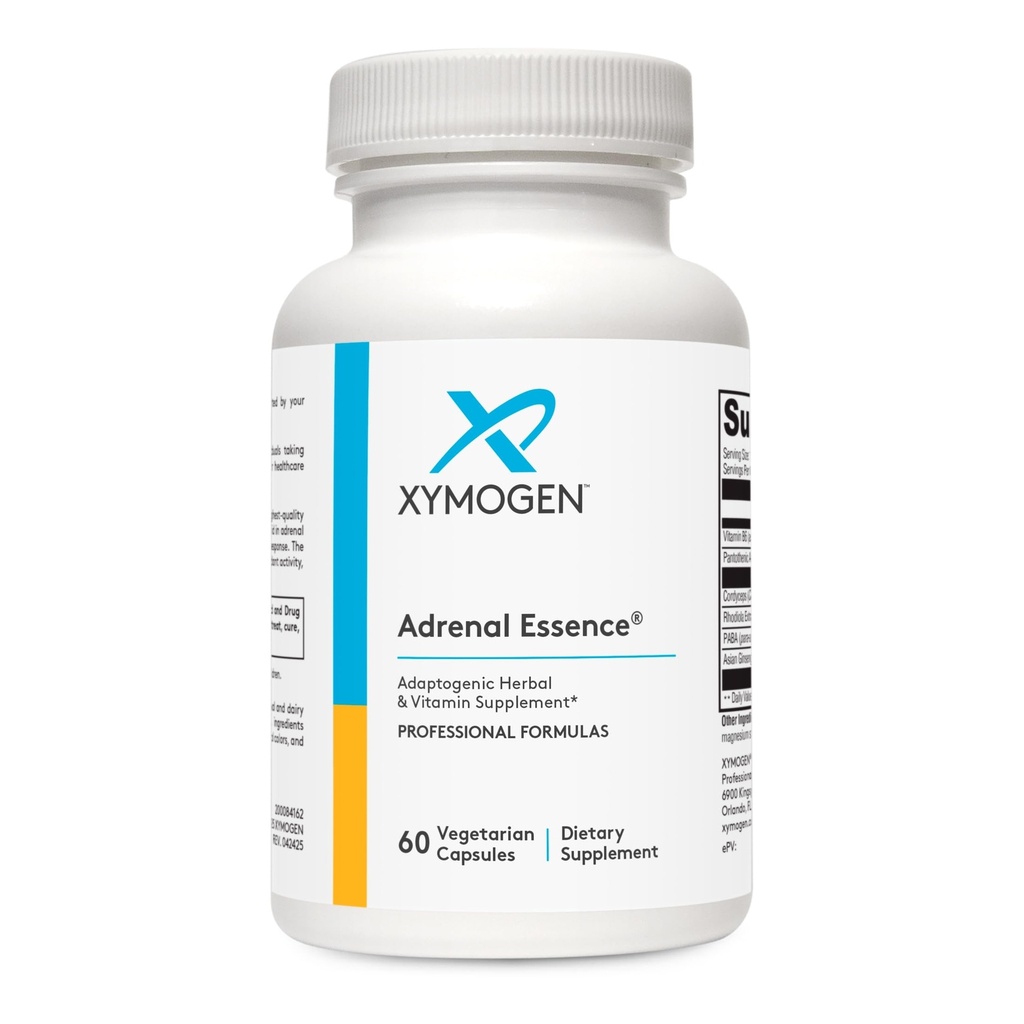 XYMOGEN lisämunuais Essence - lisämunuaisten tuki Adaptogeeniset Yrtit (kordyceps, Rhodiola Extract, Ginseng) + B-vitamiinit - auttaa tukemaan tervettä energiatasoa ja terve Immuunitoiminta (60 kapselia)