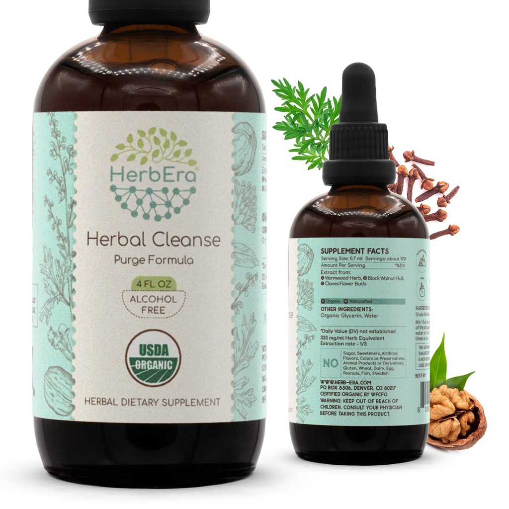HerbEra Herbal Cleanse Organic Alkoholiton Tincture 
