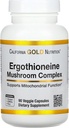 Kalifornia Gold Nutrition Ergothioneine Mushroom Complex Organic Maitake, Organic Oyster, Organic Lion's Mane Mushroom Otteita ja L-Ergothioneine, 90 kasviskapselit