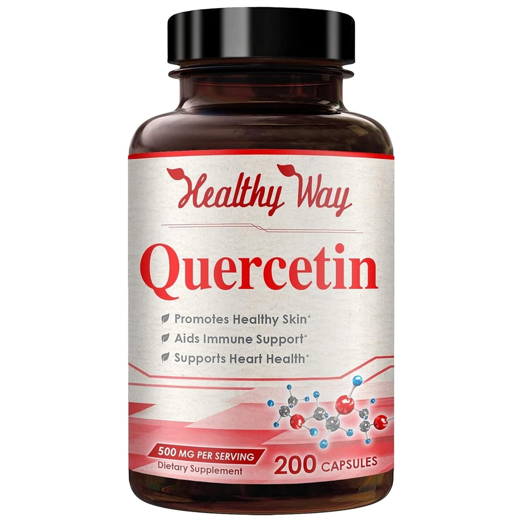 Korkea vahvuus Quercetin 500 mg kapselit - kerran päivässä Tehokas antioksidantti Quercetin täydentää sydämen ikääntyminen ihon aivot ja immuuni tuki - vegaaninen Friendly Gluteeniton Made in the USA (200 Servings)