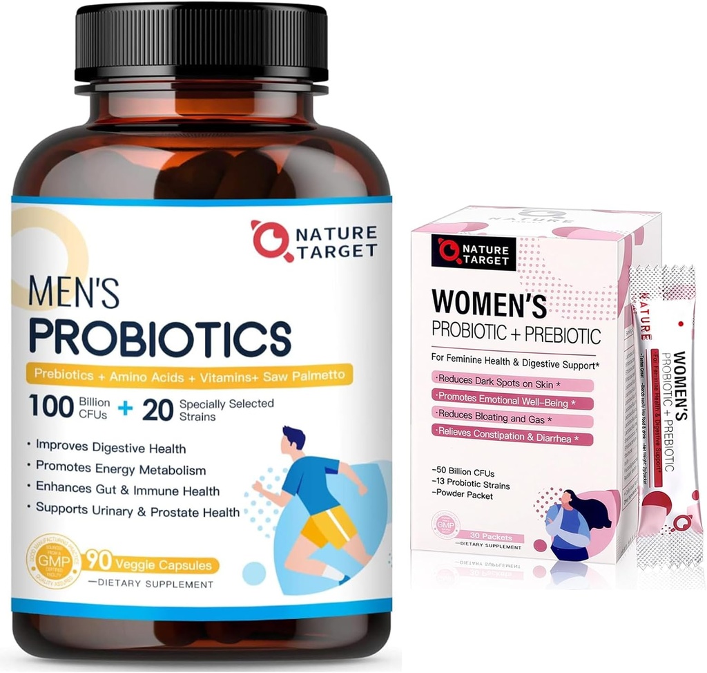 NATURAL TARGET Probiootit miesten 100 miljardia PMY, Probiootit naisten jauhe