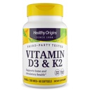 Hälsosamma ursprung Vitamin D3 & K2 - Vitamin D3, 50 mcg - Vitamin K2, 200 mcg - Easily Absorbable Vitamin D & Vitamin K Supplements - Non-GMO & Gluten-Free Supplements - 60 Softgels