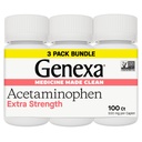 Genexa Clean Acetaminophen 500 mg Extra Strength, Dye Free Pain Reliever Fever Reducer, 0% Keinotekoiset lisäaineet, kipulääkkeet aikuisille, lievittää päänsärkyä, selkäkipua, Vähäinen nivelkipu, 300 tablettia