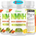 Sublingual NMNH 500mg (Dihydronicotinamide Mononucleotide) (240 portioner, NMNH 500mg per portion) NAD Supplement för att öka NAD-nivåer som vi ålder, för anti-aging, energi, immunitet, fokus - 2 Pack