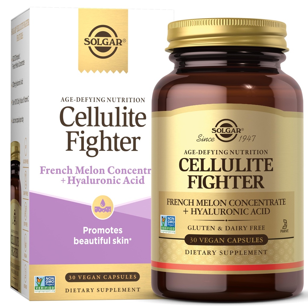 Solgar Selluliitti Taistelija Iho Vitamiini ja Mineral Supplement, Tuki Smooth iho Ranskan Melon konsentraatti, Hyaluronihappo ja C-vitamiinia täydentää, Ikä-Defying Nutrition for Women, 30 Tarjoukset