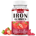 Rauta Gummies täydentää naisten ja miesten, lapset rauta täydentää anemiaa C-vitamiinia, B12, Folaattia - veren Builder & energia-tuki rautapuute - sokeritonta mansikka maku, 60 Gummy