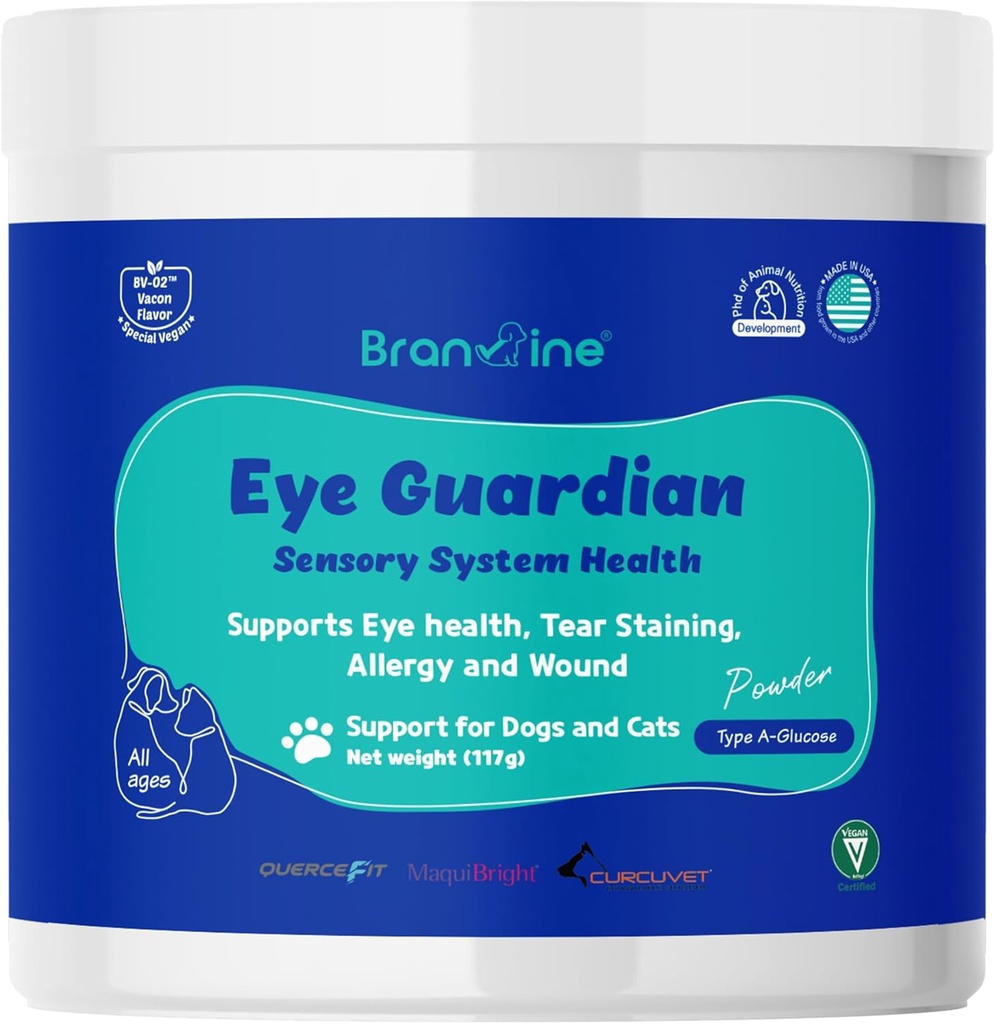 Eye Guardian för katter och hundar - stöder ögonhälsa, tårfärgning, allergi och sår (117g) med MaquiBright (normal vikt)
