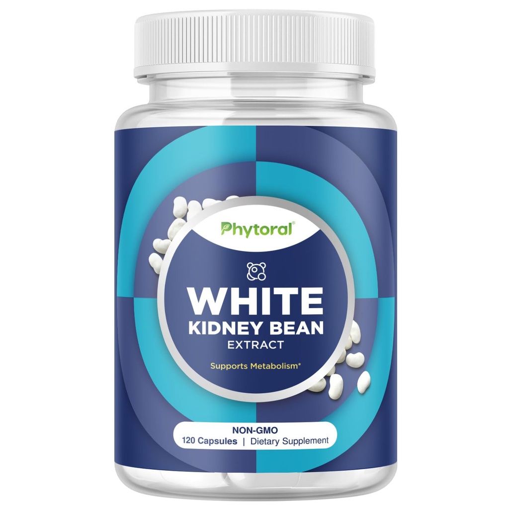 Fytoral White Munuaisten Bean Extract Karb Blocker - valkoinen munuaisten Beans täydentää aineenvaihduntaa Boost & Helppo kaloreita tärkäruoka - Karb Control täydentää - 120 kapselia