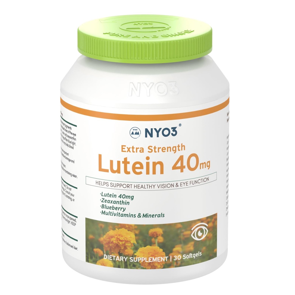 NYO3 Lutein & Zeaxanthin 40mg med Blueberry, 30 Softgels Eyes Vitaminer och mineraltillskott - Eye $ Vision Health | Antioxidant Support
