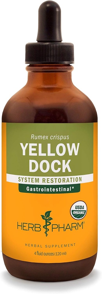 Herb Pharm Yellow Dock Liquid Extract Ruoansulatusjärjestelmän tukea - 4 Ounce