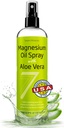 Seven Minerals Pure Magnesium Oil Spray Aloe Vera 12oz - Pharmaceutical (USP) Grade, korkein vahvuus Instant Relief for Feet, Sleep, Lihaskipu & Cramps - Mined in USA