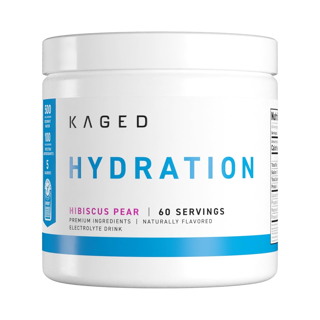Kaged Hydraation Elektrolyyttejä Powder ... Hibiscus Pear ... Hydra-Charge Sports Drink Mix... Pre, Post, Intra Treenit Alhainen Karb, Vegan, Gluteeniton...