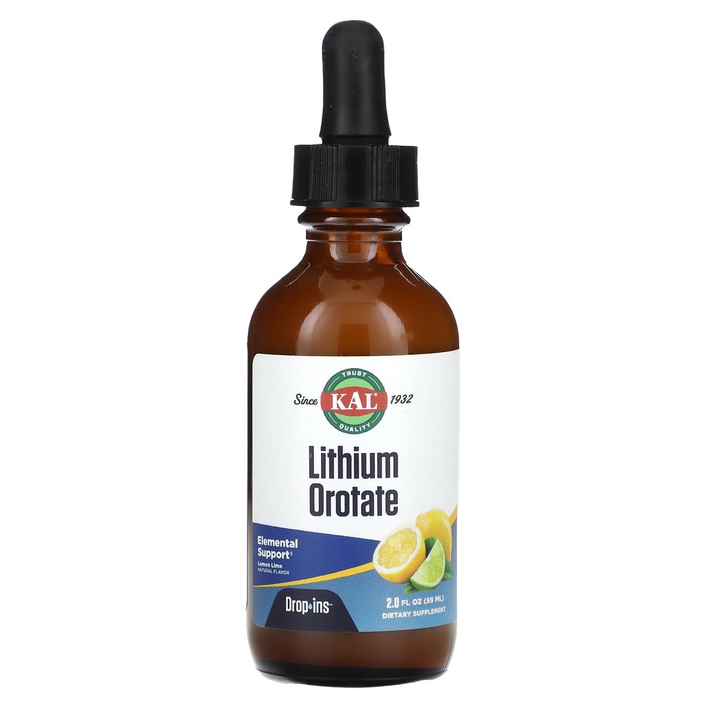 Litium Orotate Drops, sitruunan limetti, 2 fl oz (59 ml), KAL