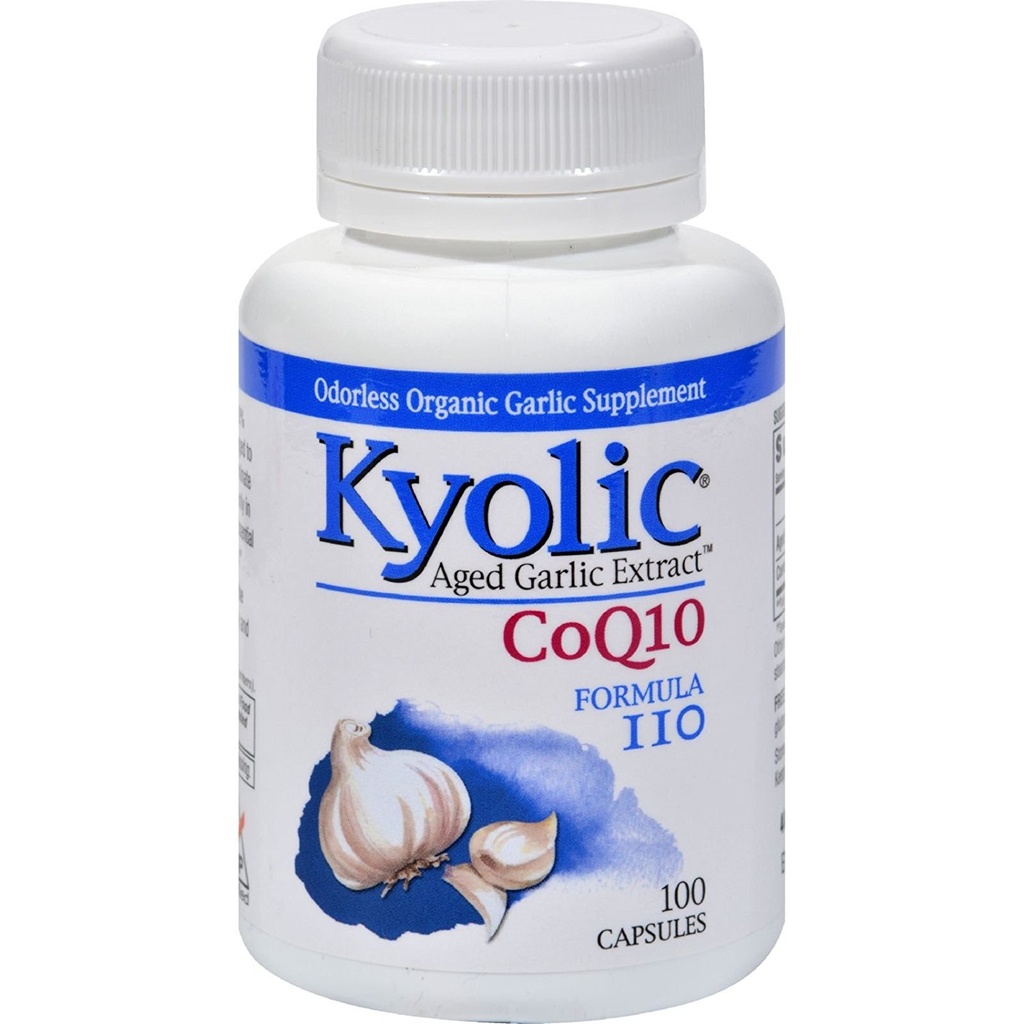 Kyolic Formula 109 Ikääntynyt valkosipuliuute CoQ10 kapselilla - 100 per pakkaus - 3 pakkausta per kotelo.