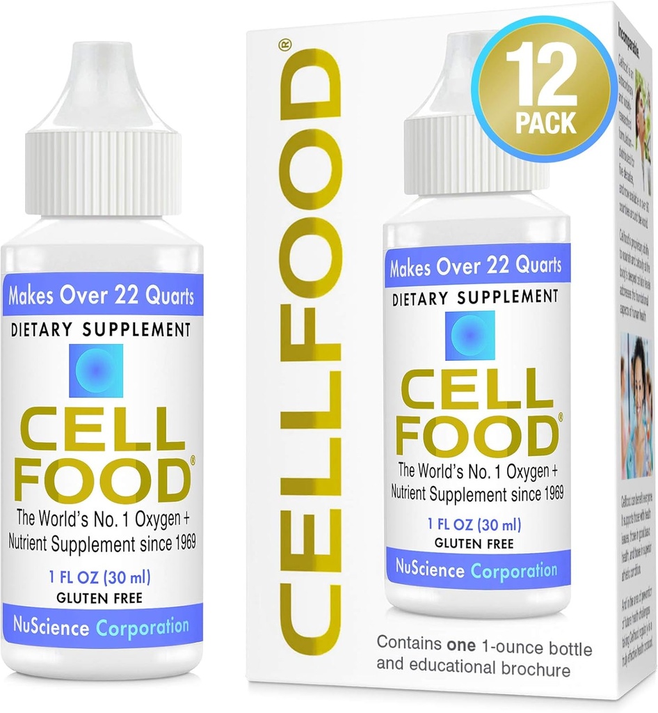 Cellfood Oxygen Boost - 1 fl oz, 12 pakkaus - Liquid Oxygen Supplement - Gluteeniton, Cert. Kosher