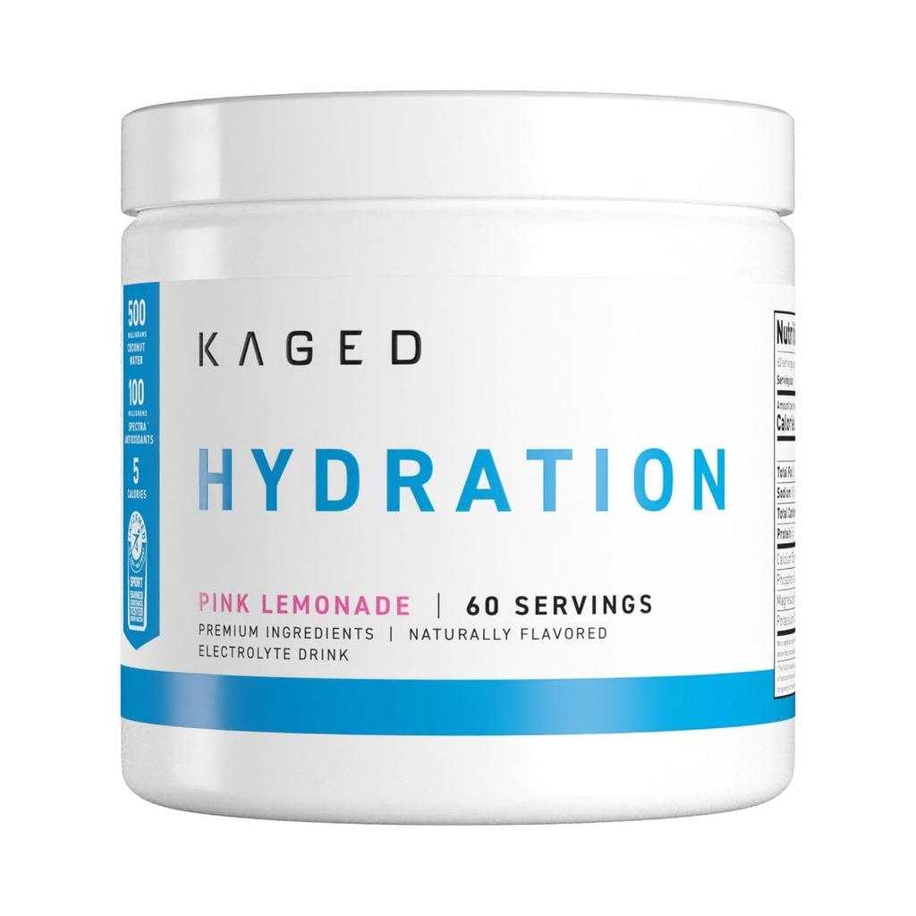 Kaged Electrolyte Hydraation Powder Hydracharge Vaaleanpunainen sitruunaa Urheilu Drink miesten ja naisten Pre, Post, Intra harjoitus täydentää 60 tarjoilua