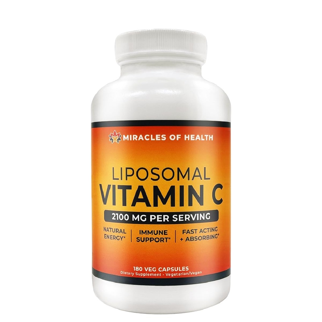 Liposomaalinen C 2100 mg 180 kasviskapselit, 60 päivän toimitus 