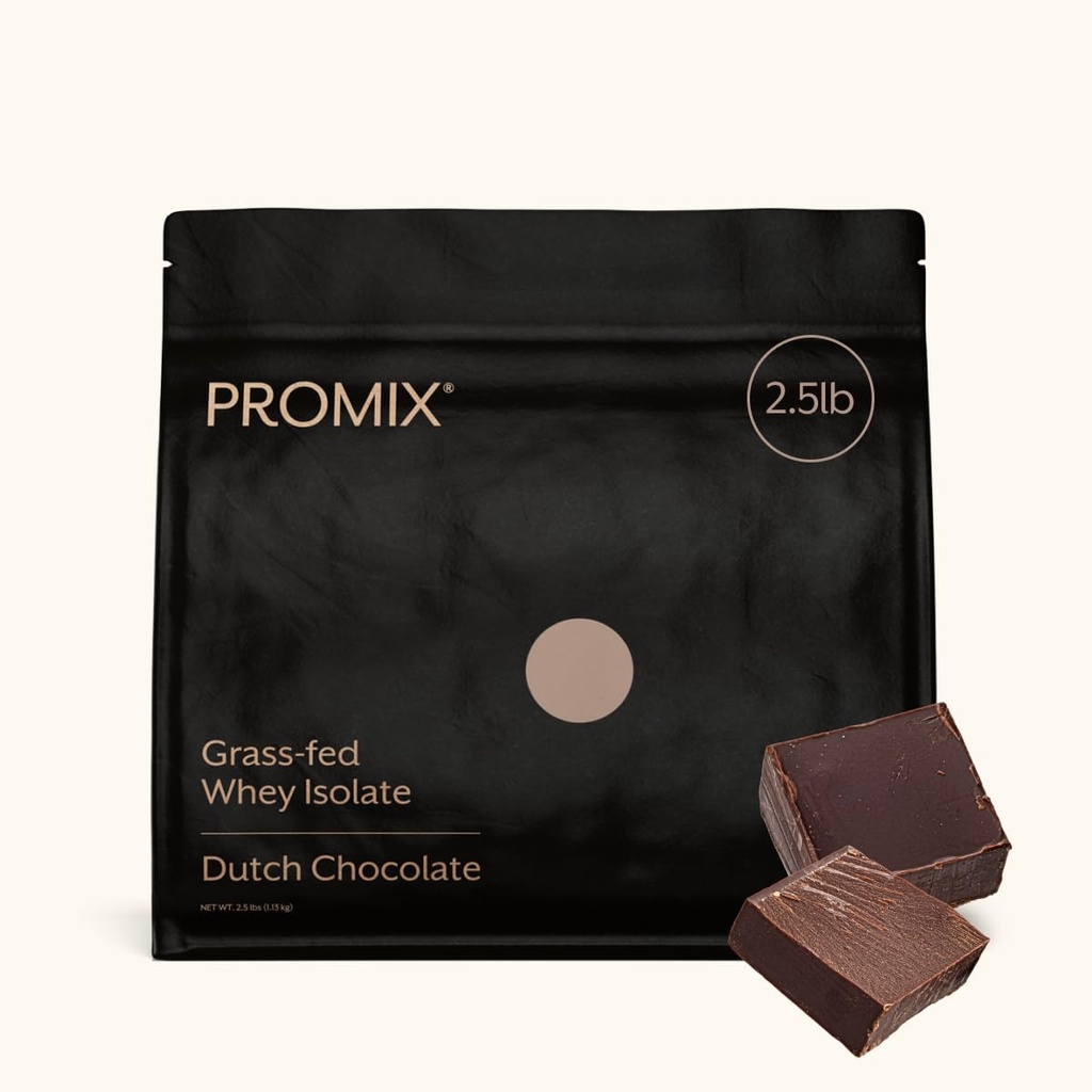 ProMix Nutrition Whey Protein Isolate Powder, Chocolate - Grass-Fed - Post Workout Fitness & Nutrition Shakes, Smoothies & Cooking Recept - Gluten-Free & Keto-Friendly - 2.5 Pound (Pack of 1)