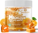Magnesium Glycinate Soft Chews Supplement,Chewable Sugar Free Potassium Magnesium Chews med Magnesium Glycinate, Vitamin D, B6 och CoQ10 för Calm Support & Sleep för vuxna,60 dagar Supply-Orange
