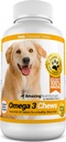 Amazing Omega 3 koirille - Omega 3 Fish Oil for Dogs täydennysosa kutiava ihon helpotusta kuiva iho ja kuumat täplät ja shelding takki EPA ja DHA rasvahapot - 120 lohi Flavor Chews