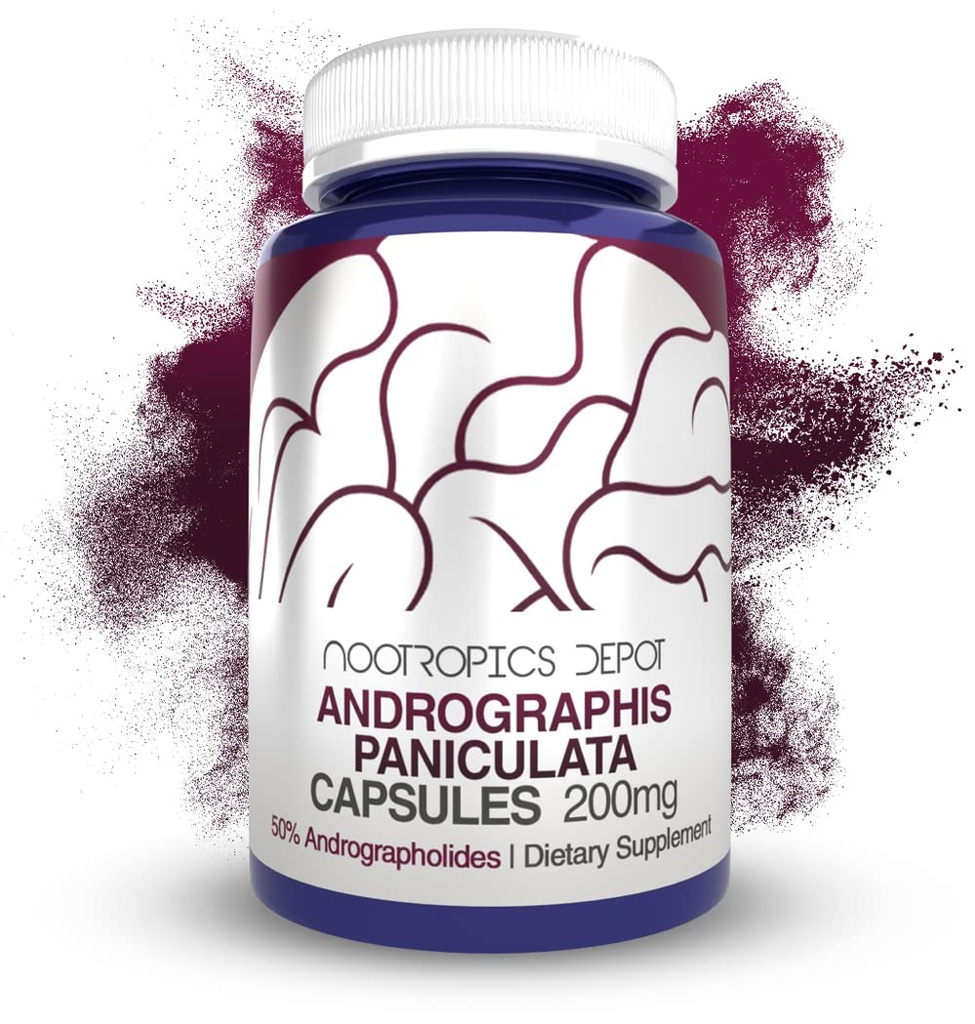 Andrographis paniculata Capsules ... 200 mg... 60 Count...50% Andrographolides... tukee immuunifunktiota... tukee solufunktiota.
