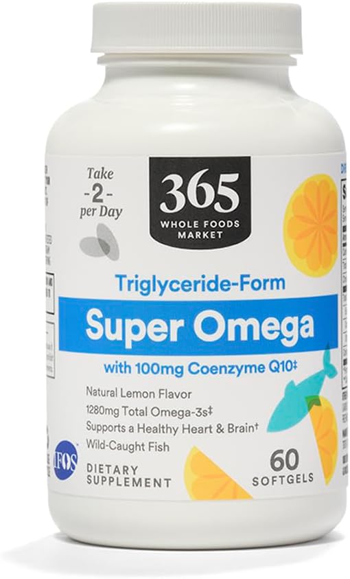 365 av Whole Foods Market, Super Omega + CoQ10, 60 Count