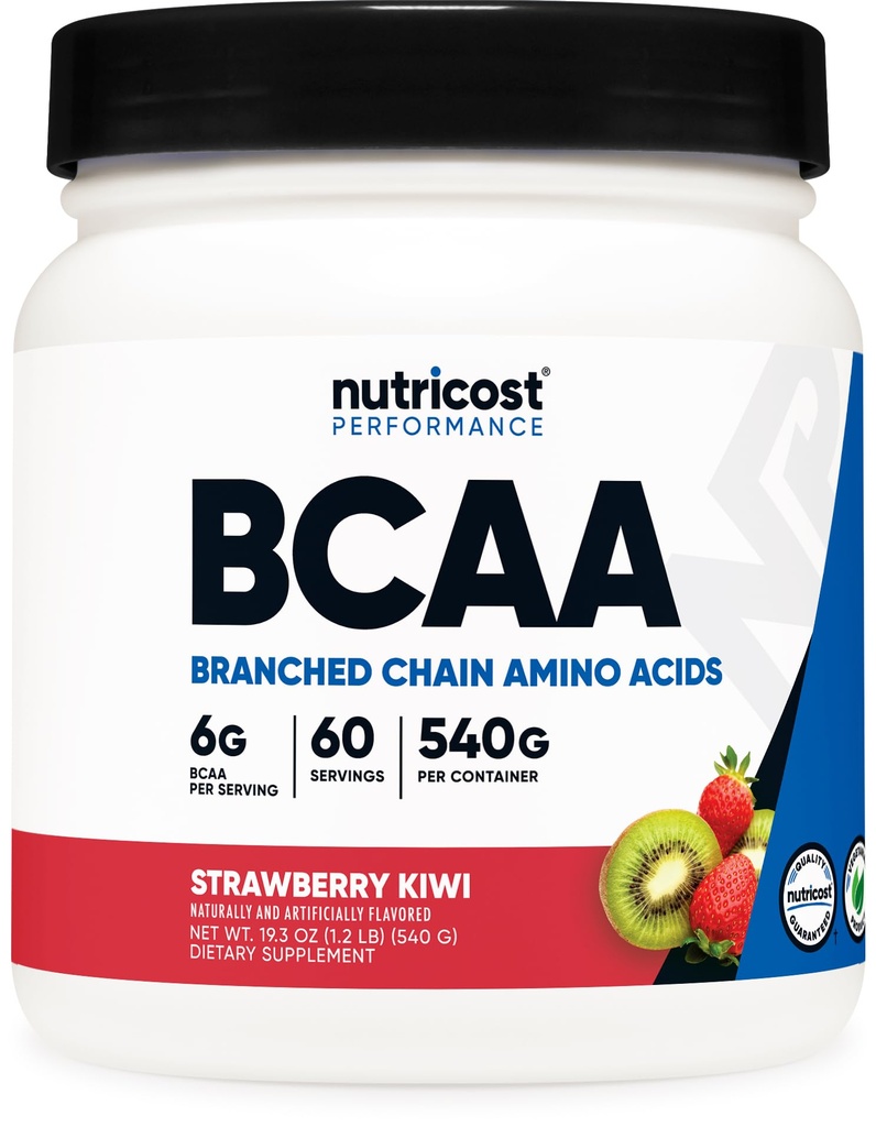 Nutricost BCAA Powder (Strawberry Kiwi) 60 Tarjoilut - Optimaalinen 2:1:1 suhde