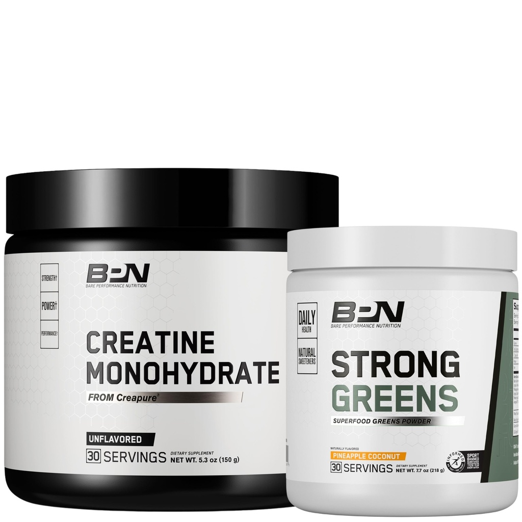 BARE TEHTÄVYYS BPN Creatiini Monohydraatti ja vahva vihreät Bundle