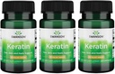 Swanson Keratin (från Tibetan Wool) - Naturtillskott som främjar hälsosamma gemensamma, hår, hud och naglar - hjälper näringsrika hälsosamma bindningar - (60 kapslar, 50mg varje) (3 Pack)