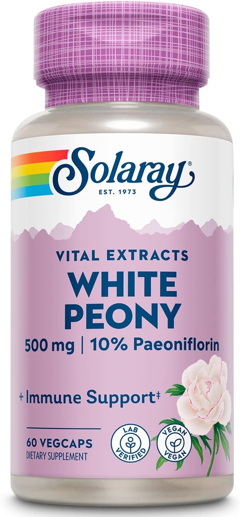SOLARAY Valkoinen peony juuriuute 60 VegCaps