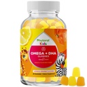 Lapset Omega ja DHA Gummies - rasvahapot Omega 3 6 9 kanssa C-vitamiinia Vision - Ravitsemus DHA lapsille terveen hermoston & Focus tuki - Fish Free - 60