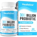 300 miljardia PMY:tä Probiootteja naisille ja miehille - 12 kanta + 3 orgaanista prebioottia, probiootteja digestiiviselle terveydelle ja immuunille, Gut Health & Bloating, Gut Health for Women & Men - 60 kapselia