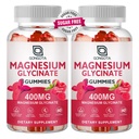 Magnesium Glycinate Gummies 400 mg ja 100 mg yhdistelmä magnesium - kelated magnesium Kalium täydentää D-vitamiini, B6 tukee rauhoittaa, uni, muisti ja lihaskramppeja, sokeriton - 120 Gummies