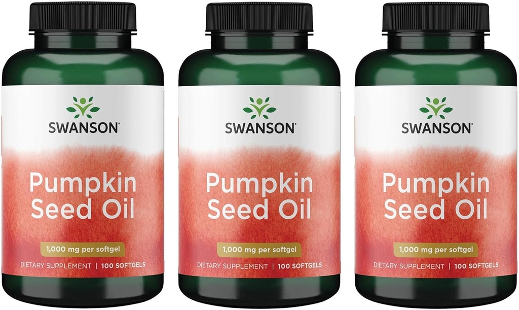 Swanson Kurpitsa Seed Oil Yhdistelmä Kasviperäisten Supplement 1000 mg 100 Softgel Kapselit (3 pakkaus)