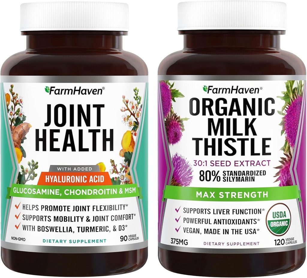 FarmHaven USDA Organic Milk Thistle ja Glukosamiini Chondroitin