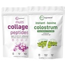 Micro Ingredients Multi Collagen Protein Powder 2 Pounds & Instant Colostrum Powder Bundle 2 Pack 
