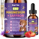 Magnesium Glycinate Liquid Drops, 1000mg Magnesium Glycinate, Citrate & Threonate med Cellulose Fiber, L-Theanine, Vitamin B & C för sömn, muskel, energi och avkoppling, Sugar-Free Lemon Flavor