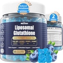 Liposomal Glutathione Gummies Chews, 1100mg Concentrated Formel - 98% Bioavailable w / vitamin C, ALA, NAC & Milk Thistle för Antioxidant - Liver Cleanse Detox Supplement, Vegan, 120 ct