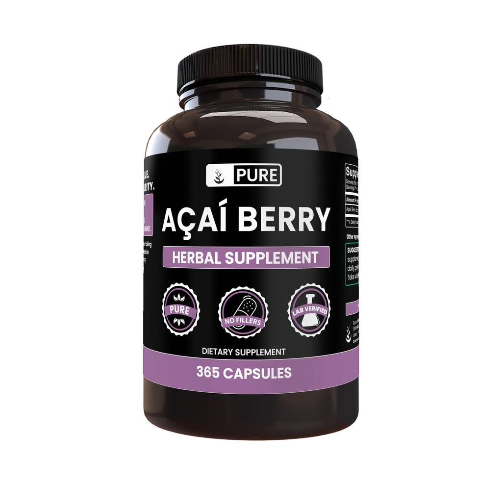 PURE ORIGINAL INGREDIENTS Acai Berry (365 kapslar) No Magnesium eller Rice Fillers, Always Pure, Lab Verified