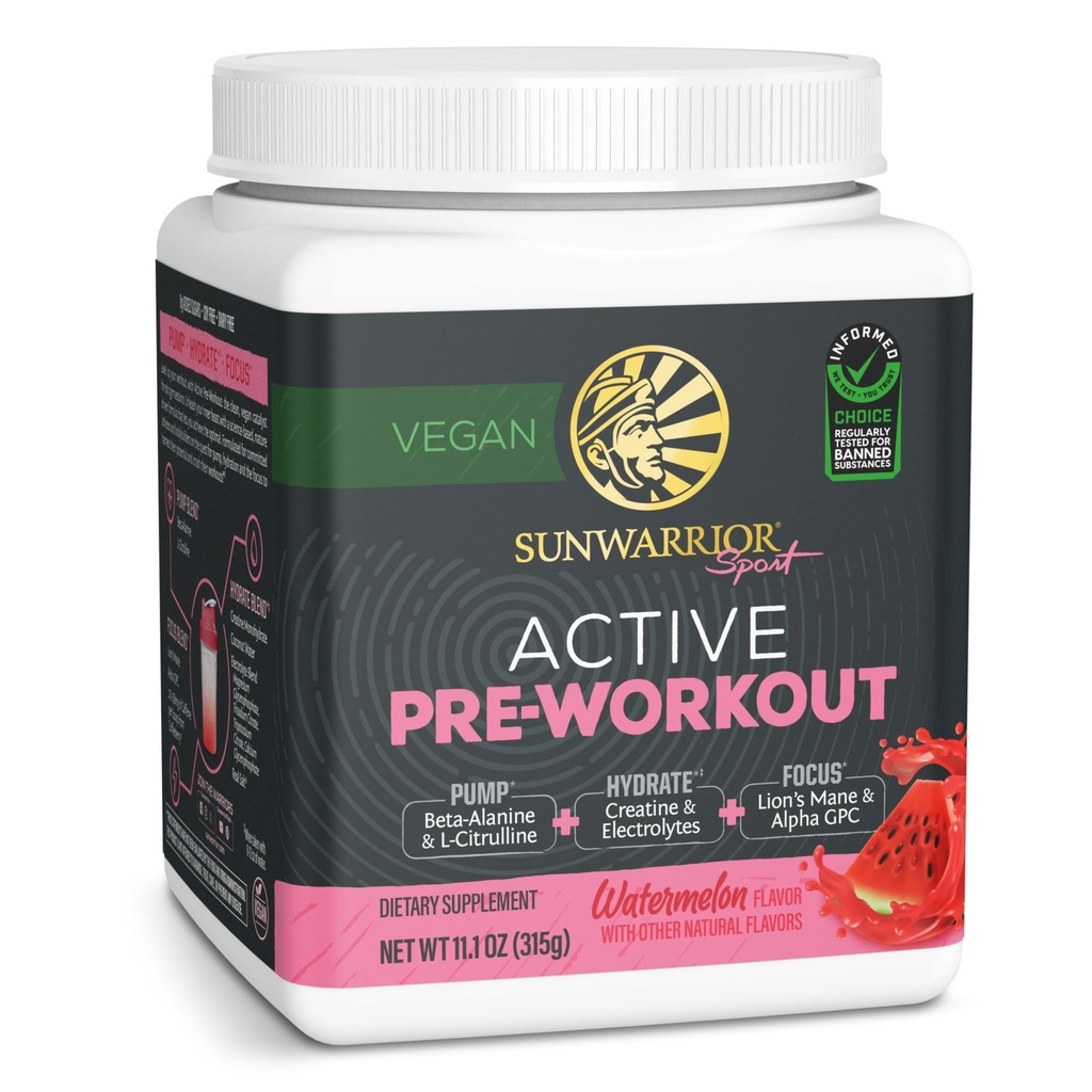 Sunwarrior Pre Treenout Powder Energy Drink Vegan Plant-Baseed Supplement 