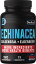 Immune Defense Support Suppement - All-in-1 11 Herbs Blend of Echinacea, Goldenseal, Elderberry, Camu, Ginger, Thyme, Chaga, Reishi, Burdock, Acerola - 5 månaders leverans - 150 kapslar