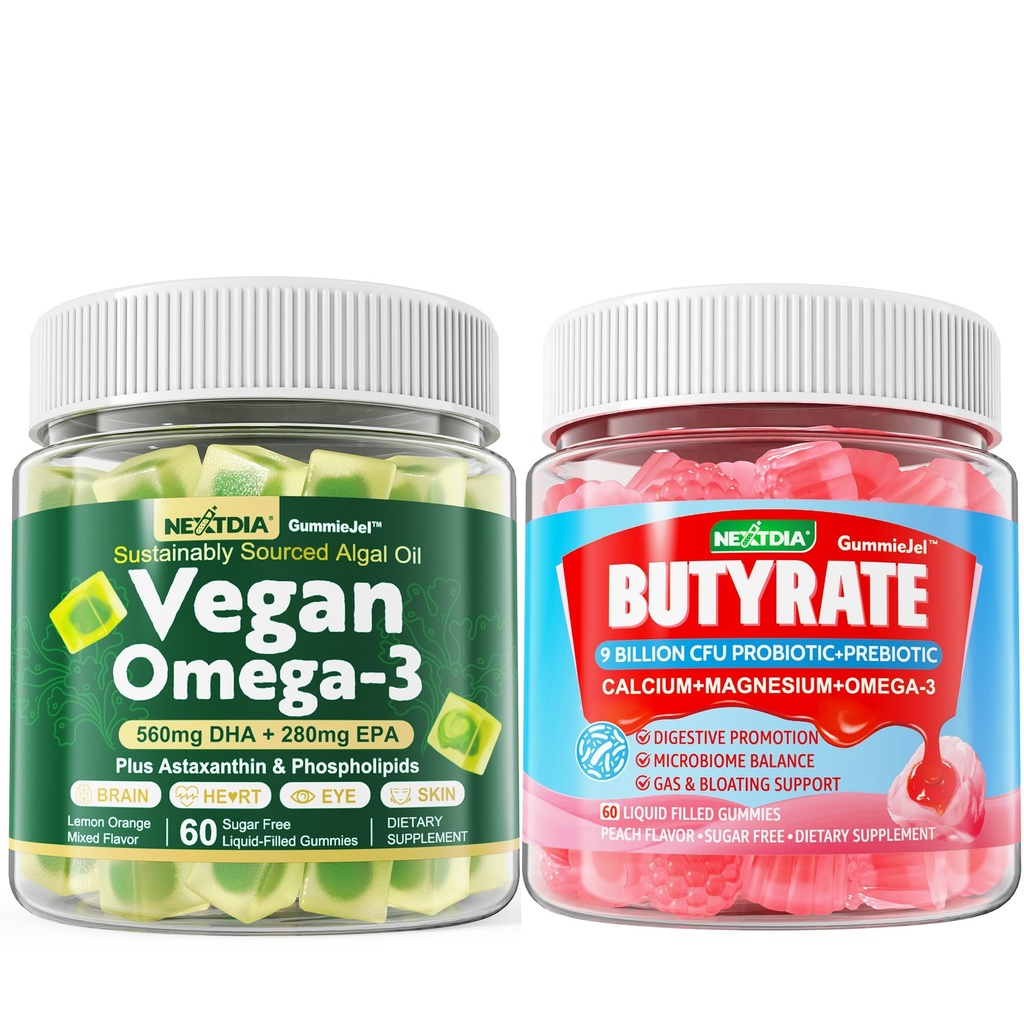Vegaani Omega 3 Gummies + Butyrate Gummies Sugar Free