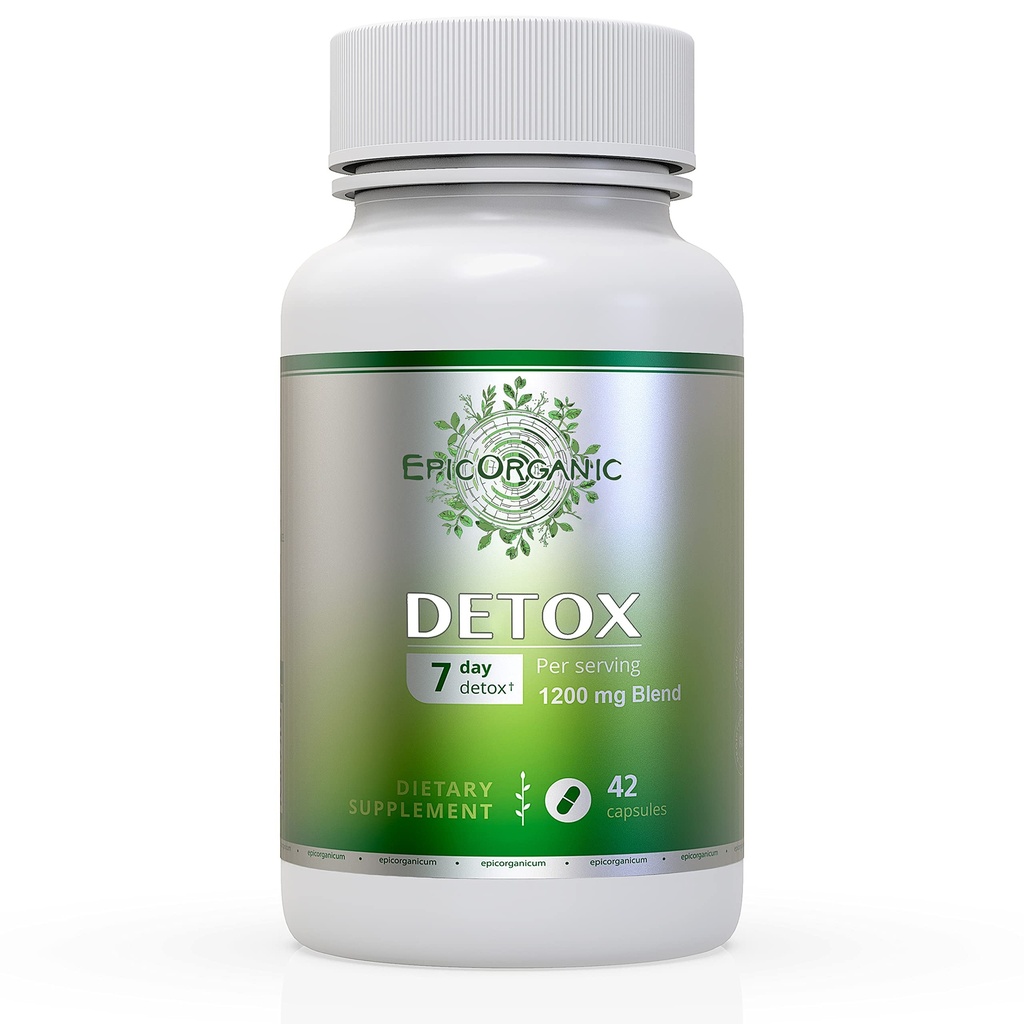 7 Day Detox Cleanse | Ultimate Strenght Colon Cleanse & Liver Detox | Främjar Healthy Gut Support | Detox Cleanse för Män & Kvinnor | Gjord i USA | 42 kapslar