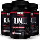 FORCE FACTOR DIM, 3-Pack, piller för att minska östrogen hos män, Diindolylmetan tillskott med viktiga naturliga ingredienser och överlägsen absorption, Diindolylmethane 300mg, arbetar snabbt, 90 kapslar