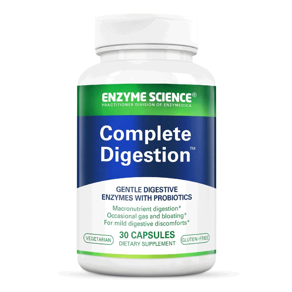 Enzyme Science Complete Digestion - Ruoansulatus entsyymit naisille ja miehille probiootit - 3-in1 Gut Health Tuki digestion - Ruoansulatuskanavan terveys Enzimas digestivas y probioticos - 30 kapselia
