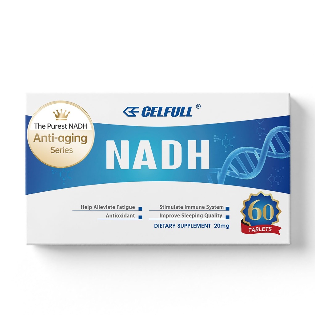 CELFULL NADH täydennysosa 40 mg Enchance NMN Vaihtoehtoinen NAD+ täydennysosa immuunitukea anti-aging Boost aivojen kognitio ja krooninen väsymys täydentää