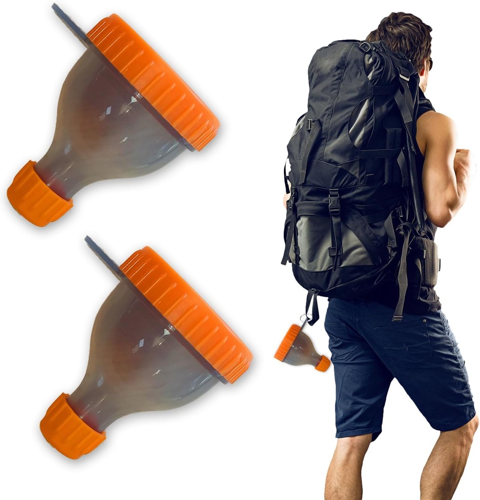 2Pack Protein Powder Container mennä Kannettava lisäosa Funnels täyttää pullot proteiinijauhe osasto Pill Storage, Great for Treenout, Travel, to-Go, Fitness(Orange